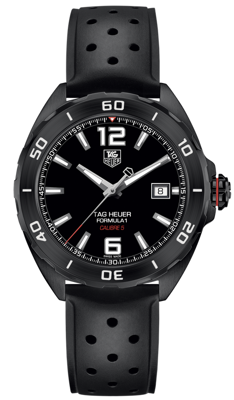 Tag Heuer Formula 1 Automatic Black Dial Black Rubber Strap Watch for Men - WAZ2115.FT8023
