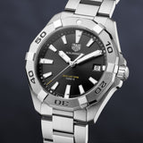 Tag Heuer Aquaracer Black Dial Silver Steel Strap Watch for Men - WBD1110.BA0928