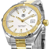 Tag Heuer Aquaracer Quartz White Dial Two Tone Steel Strap Watch for Men - WAY1120.BB0930