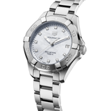 Tag Heuer Aquaracer Diamonds White Mother of Pearl Dial Silver Steel Strap Watch for Women - WBD1314.BA0740