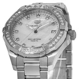 Tag Heuer Aquaracer Diamonds White Mother of Pearl Dial Silver Steel Strap Watch for Women - WBD1315.BA0740