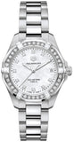 Tag Heuer Aquaracer Diamonds White Mother of Pearl Dial Silver Steel Strap Watch for Women - WBD1315.BA0740