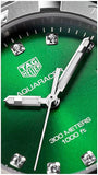 Tag Heuer Aquaracer Diamonds Emerald Green Dial Silver Steel Strap Watch for Women - WBD1316.BA0740