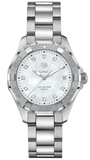 Tag Heuer Aquaracer Diamonds Mother of Pearl Dial Silver Steel Strap Watch for Women - WBD131B.BA0748