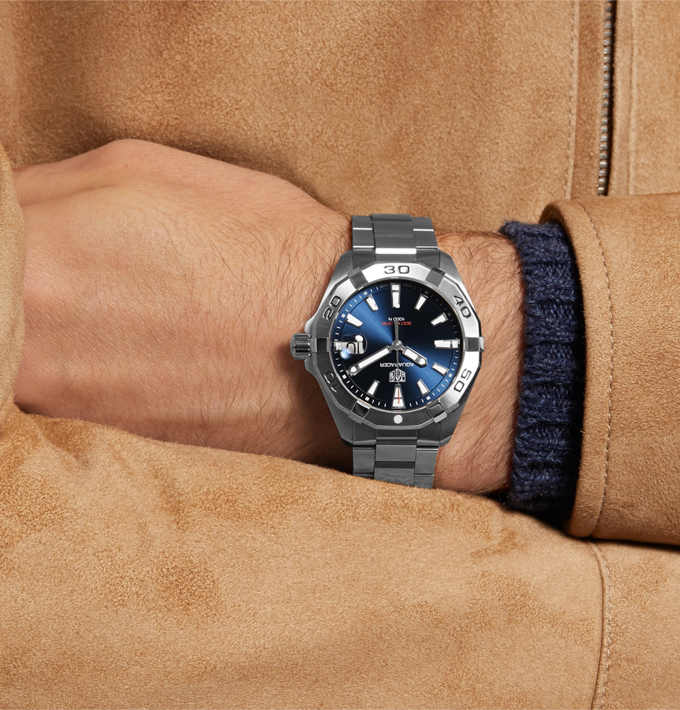 Tag Heuer Aquaracer Automatic Blue Dial Silver Steel Strap Watch for Men - WBD2112.BA0928