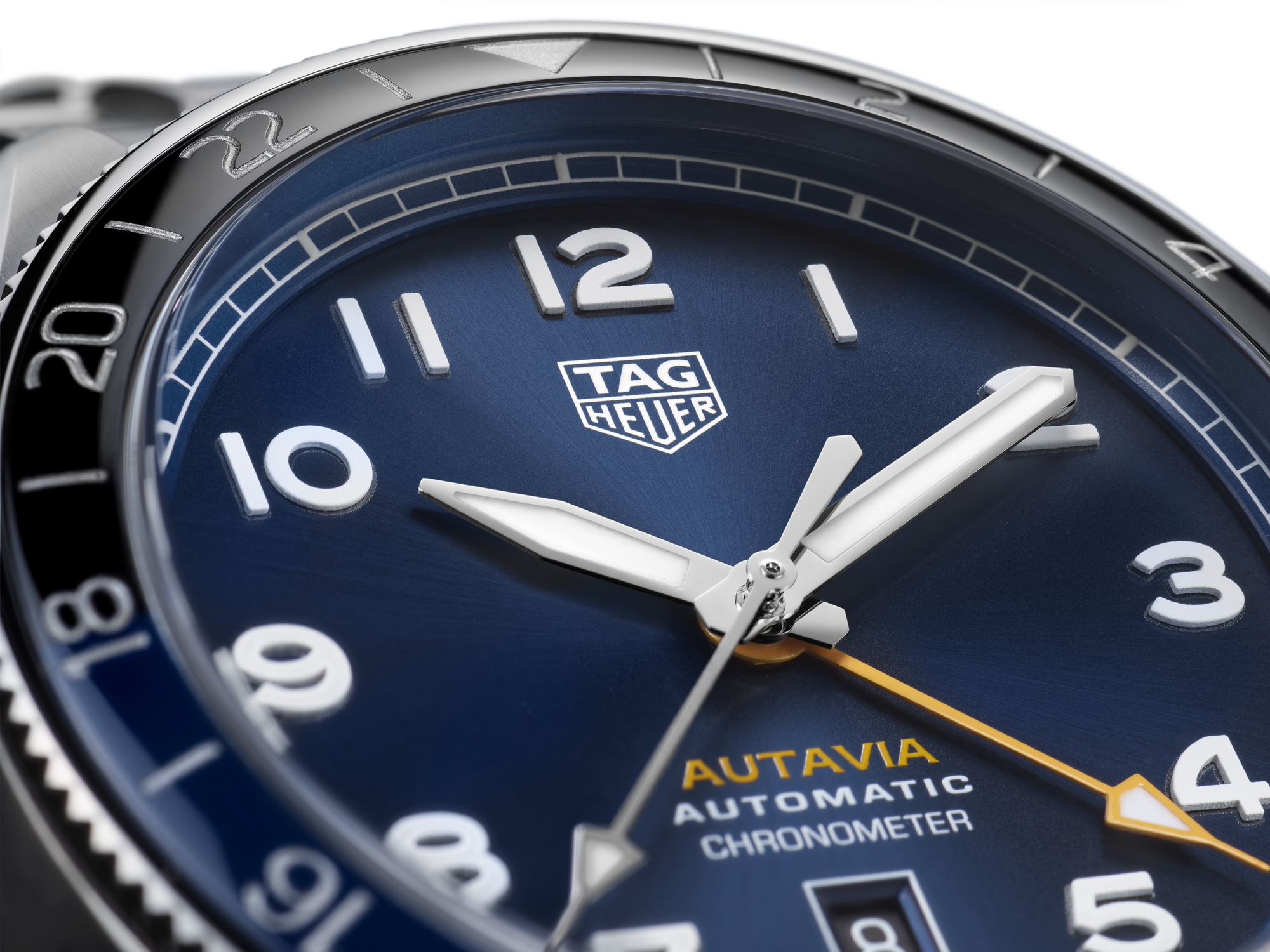 Tag Heuer Autavia Cosc GMT Automatic Blue Dial Silver Steel Strap Watch for Men - WBE511A.BA0650