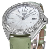 Tag Heuer Formula 1 Quartz Diamonds Mother of Pearl Dial Green Leather Strap Watch for Women - WBJ131A.FC8249