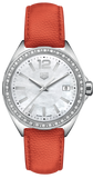Tag Heuer Formula 1 Quartz Diamonds Mother of Pearl Dial Orange Leather Strap Watch for Women - WBJ131A.FC8250