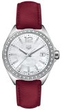 Tag Heuer Formula 1 Quartz Mother of Pearl Dial Red Leather Strap Watch for Women - WBJ131A.FC8253