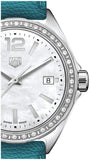 Tag Heuer Formula 1 Quartz Diamonds Mother of Pearl Dial Blue Leather Strap Watch for Women - WBJ131A.FC8256
