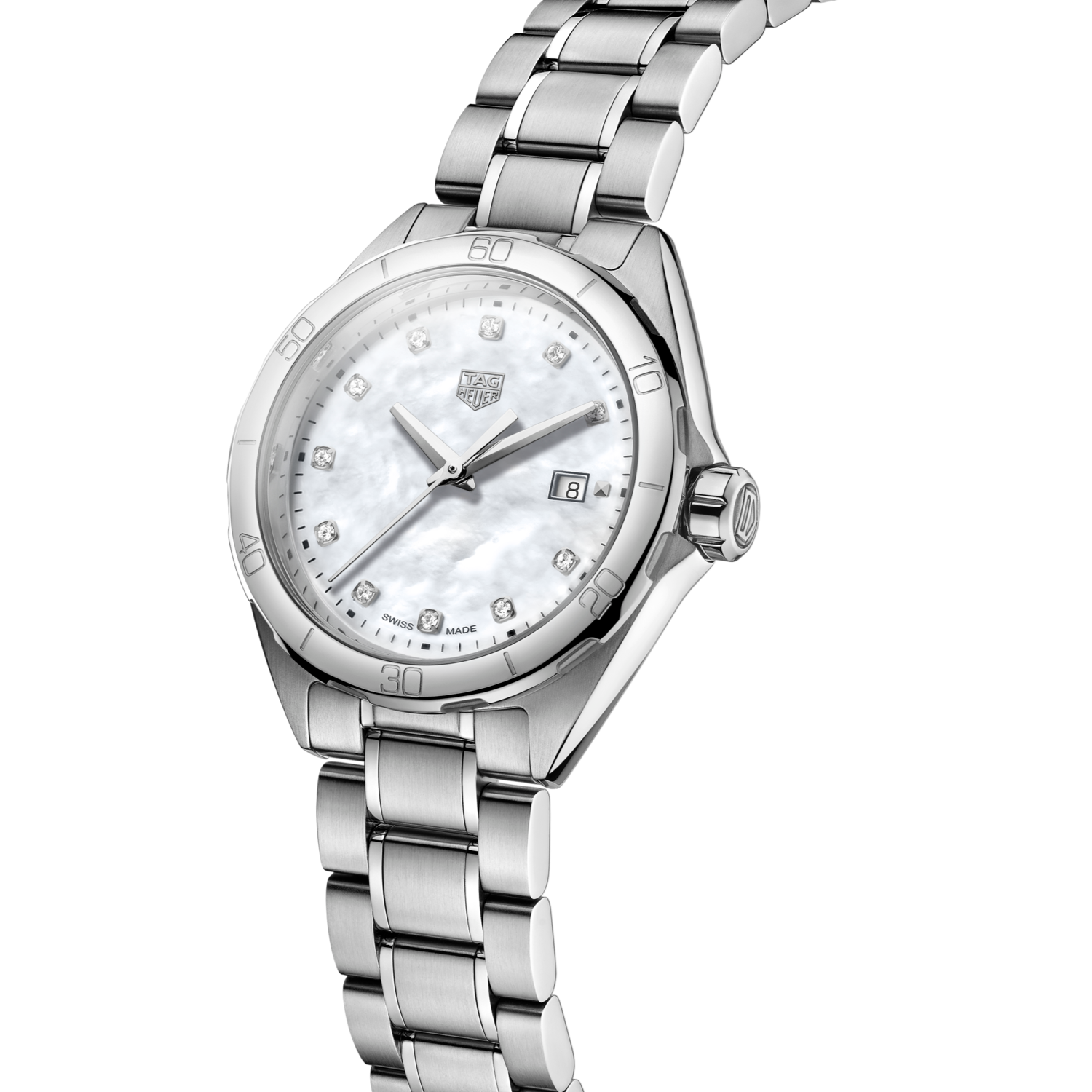 Tag Heuer Formula 1 Diamonds Mother Of Pearl White Dial Silver Steel Strap Watch for Women - WBJ1419.BA0664