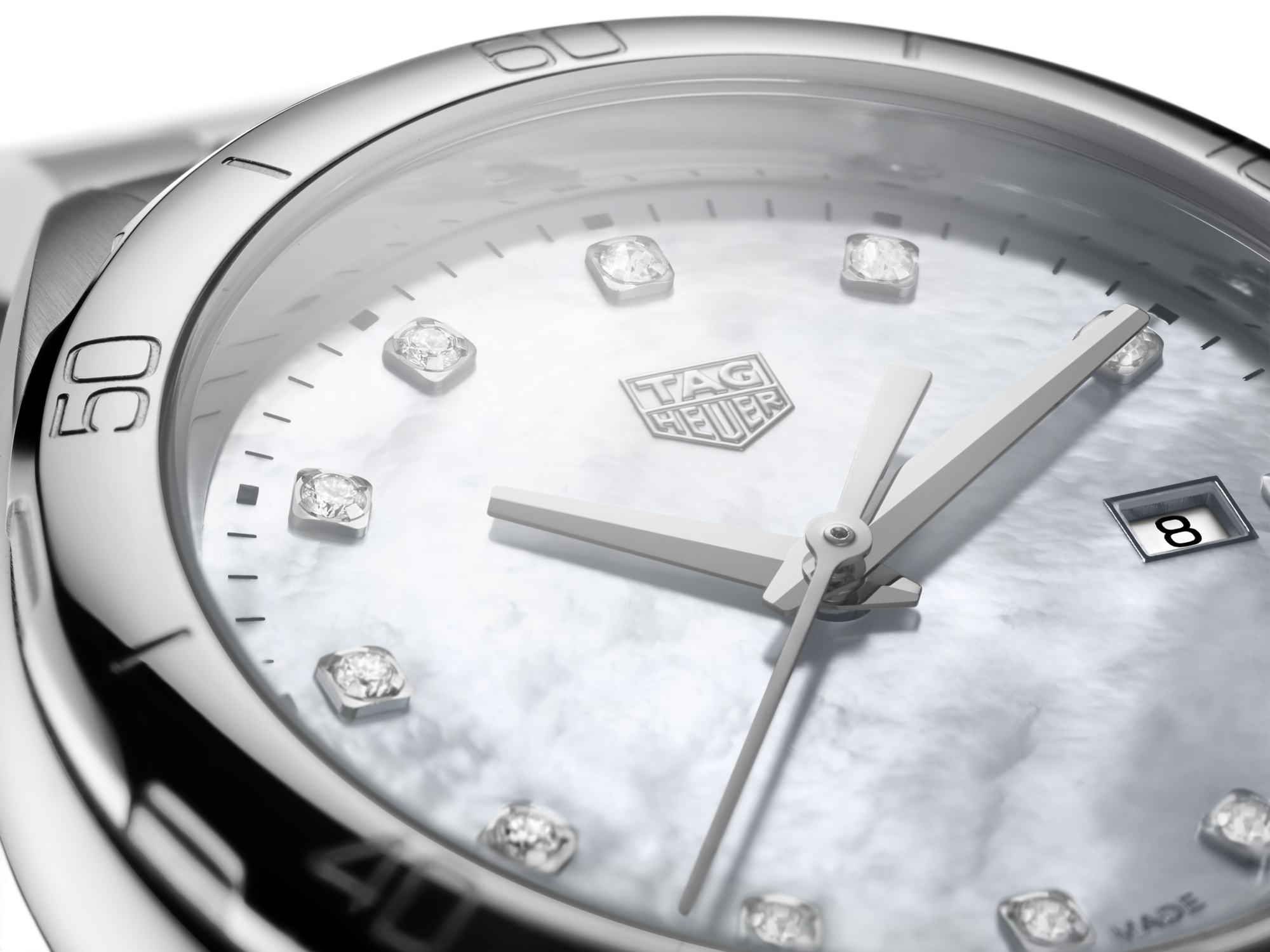 Tag Heuer Formula 1 Diamonds Mother Of Pearl White Dial Silver Steel Strap Watch for Women - WBJ1419.BA0664