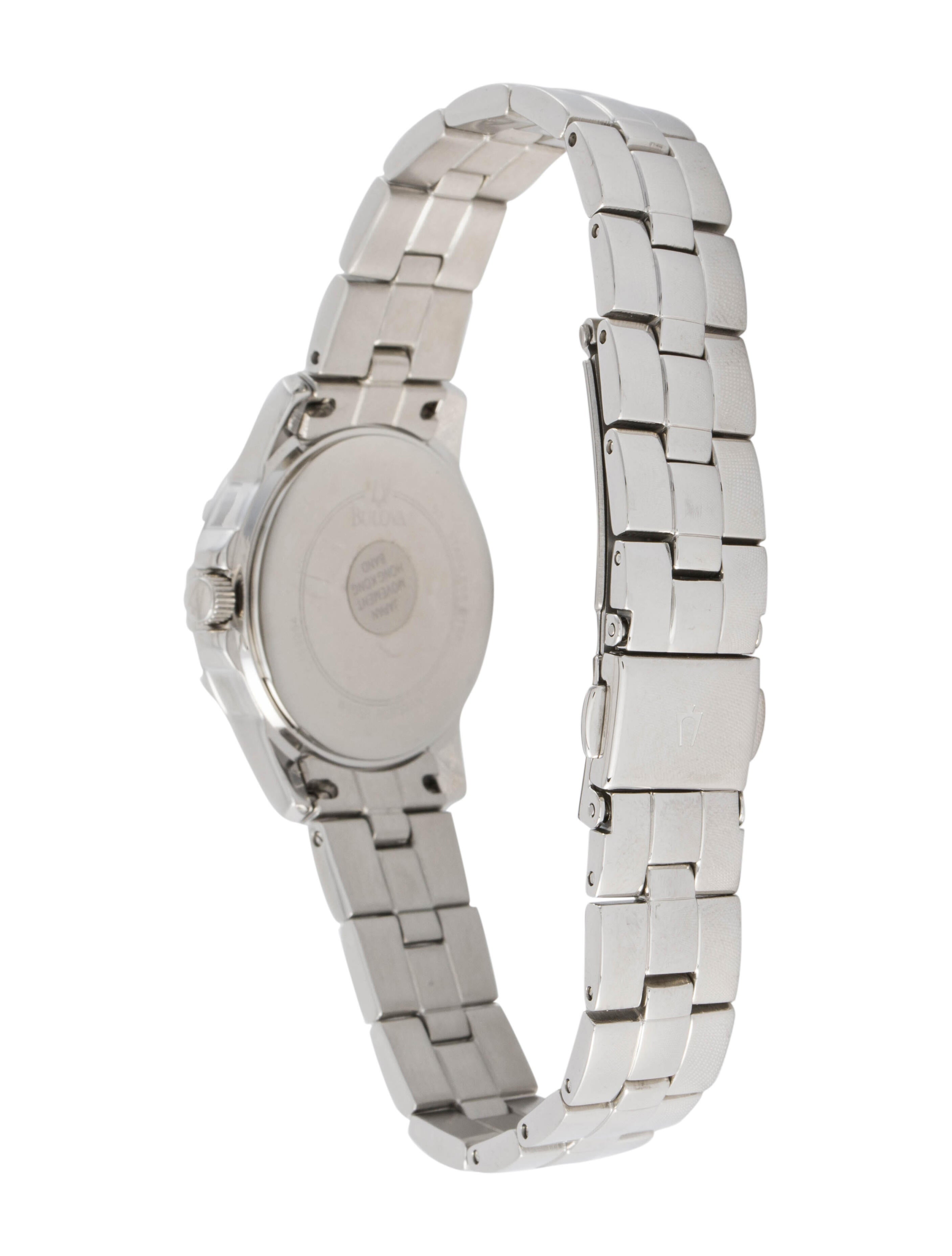 Bulova Classic Diamonds Silver Dial Silver Steel Strap Watch for Women - 96P121