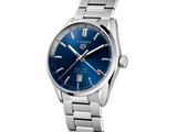 Tag Heuer Carrera Twin Time Blue Dial Silver Steel Strap Watch for Men - WBN201A.BA0640