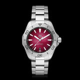 Tag Heuer Aquaracer Professional 200 Automatic Red Dial Silver Steel Strap Watch for Men - WBP2114.BA0627
