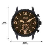 Fossil Nate Chronograph Brown Dial Brown Leather Strap Watch for Men - JR1487