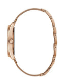 Guess Tri Glitz Quartz Diamonds Rose Gold Dial Rose Gold Mesh Bracelet Watch For Women - W1142L4