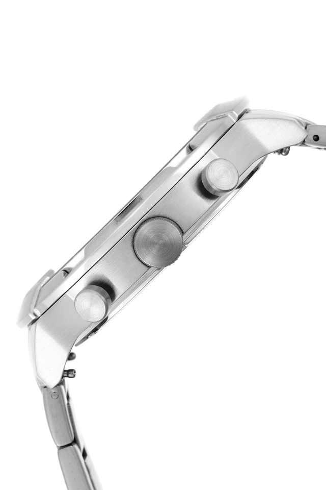 Fossil Bronson Chronograph Black Dial Silver Steel Strap Watch for Men - FS5710