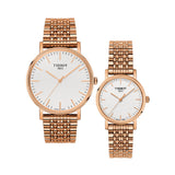 Tissot T Classic Everytime Small White Dial Rose Gold Mesh Bracelet Watch For Women - T109.210.33.031.00
