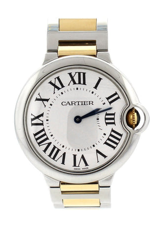 Cartier Ballon Bleu Silver Dial Two Tone Steel Strap Watch for Unisex Watch - W69008Z3