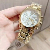 Michael Kors Lexington Quartz Gold Dial Gold Steel Strap Watch For Women - MK6267