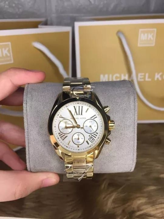 Michael Kors Lexington Quartz Gold Dial Gold Steel Strap Watch For Women - MK6267