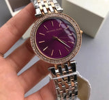 Michael Kors Darci Purple Dial Two Tone Steel Strap Watch for Women - MK3353