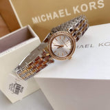 Michael Kors Darci White Dial Two Tone Steel Strap Watch for Women - MK3323