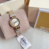 Michael Kors Darci White Dial Two Tone Steel Strap Watch for Women - MK3323