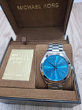 Michael Kors Runway Blue Dial Silver Steel Strap Watch for Women - MK3292