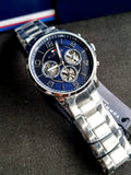 Tommy Hilfiger Keagan Blue Dial Silver Steel Strap Watch for Men - 1791293