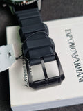 Emporio Armani Diver Chronograph Quartz Green Dial Black Silicon Strap Watch For Men - AR11463