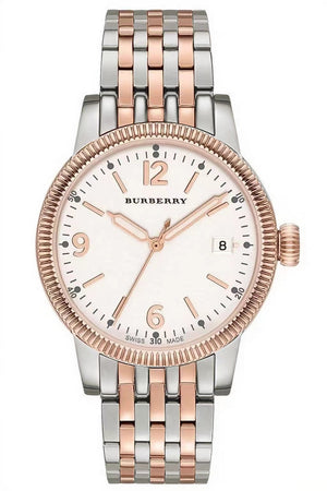 Burberry Analog White Dial Two Tone Steel Strap Watch for Women - BU7872