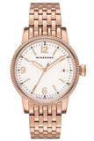 Burberry Analog White Dial Rose Gold Steel Strap Watch for Women - BU7874