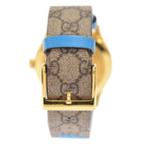 Gucci G Timeless Disney Donald Duck Brown Dial Brown Leather Strap Watch For Women - YA1264167