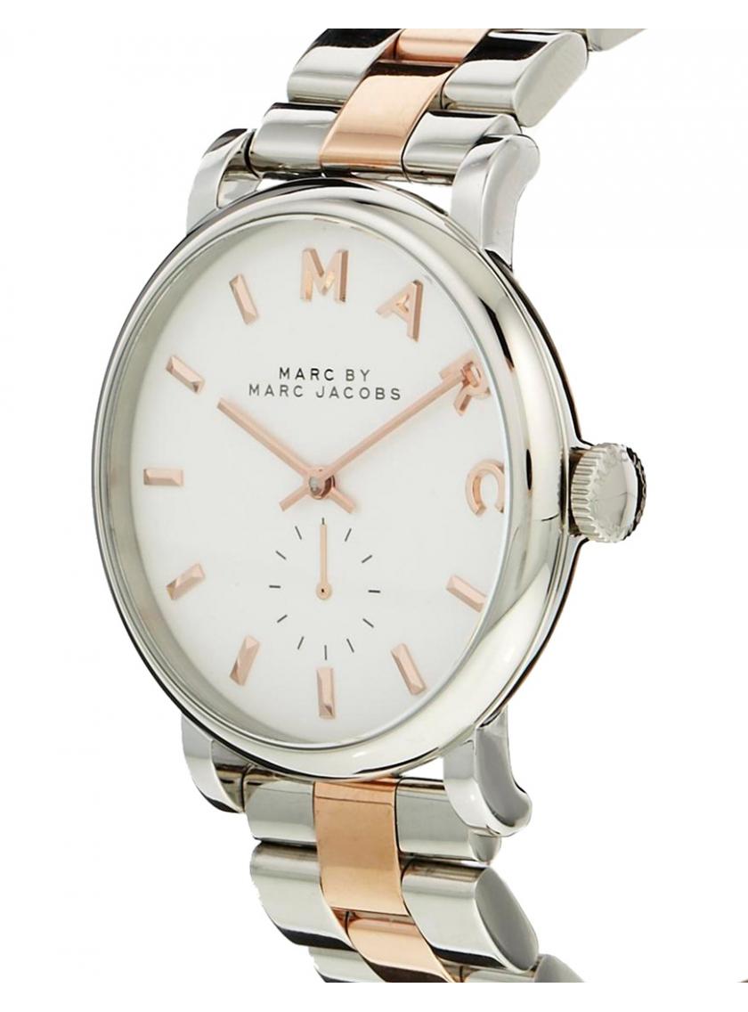 Marc Jacobs Baker White Dial Two Tone Steel Strap Watch for Women - MBM3312