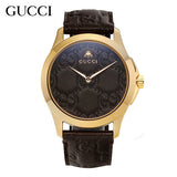 Gucci G Timeless Quartz Brown Dial Brown Leather Strap Watch for Men - YA1264035