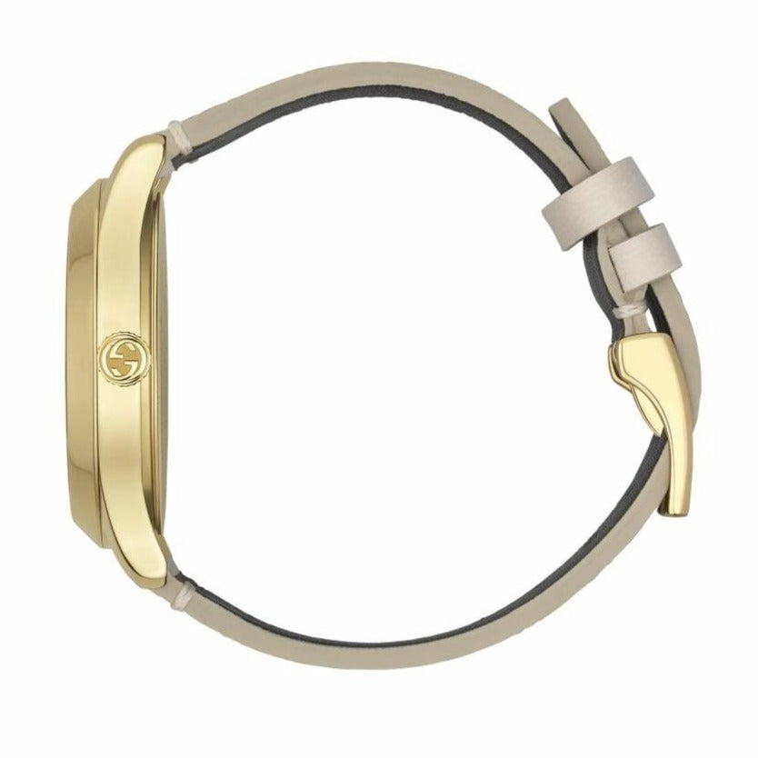 Gucci G Timeless Butterfly White Dial White Leather Strap Watch For Women - YA1264062