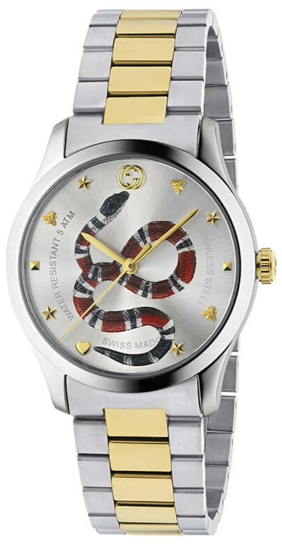 Gucci G Timeless Quartz Silver Dial Silver Steel Strap Watch For Women - YA1264075