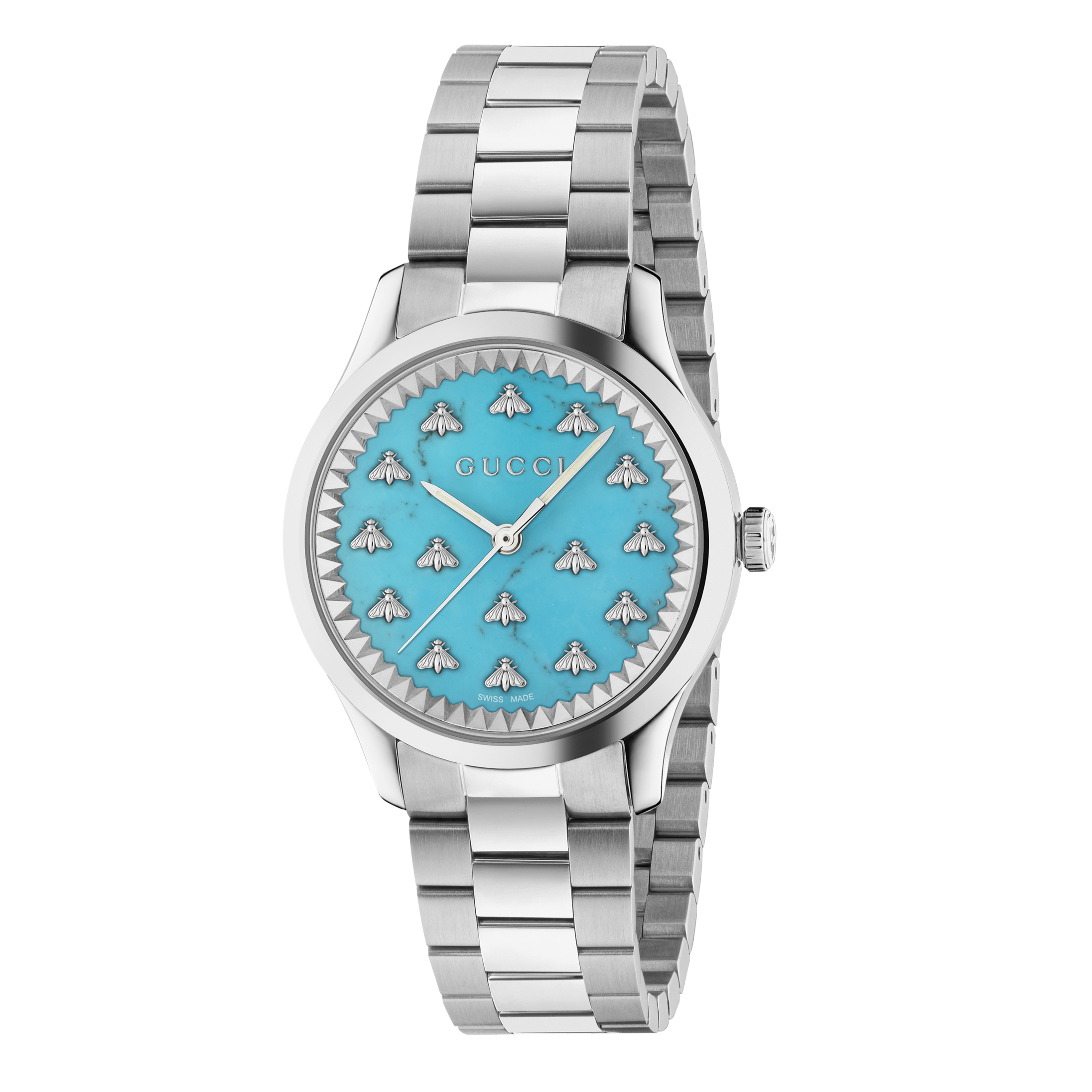 Gucci G Timeless Quartz Turquoise Dial Silver Steel Strap Unisex Watch - YA1265044