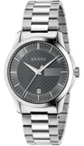 Gucci G Timeless Grey Dial Silver Steel Strap Watch For Women - YA126522