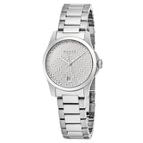 Gucci G Timeless Quartz Silver Dial Silver Steel Strap Watch For Women - YA126551