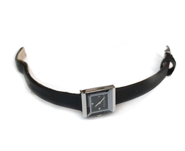 Gucci G-Frame Black Dial Black Leather Strap Watch For Women - YA128526
