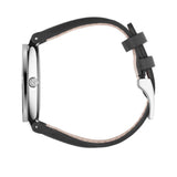 Gucci G Interlocking Black Dial Black Leather Strap Watch For Women - YA133301