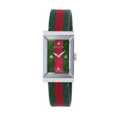Gucci G Frame Quartz Green & Red Mother of Pearl Dial Multicolor Leather Strap Watch For Women - YA147408