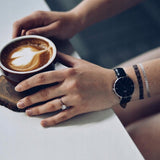 Daniel Wellington Classic Petite Reading Black Dial Black Leather Strap Watch For Women - DW00100179