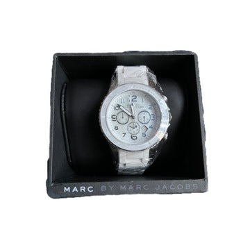 Marc Jacobs Rock White Dial White Silicone Strap Watch for Women - MBM2545