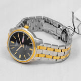 Tissot Automatics III Day Date Black Dial Two Tone Steel Strap Watch For Men - T065.430.22.051.00