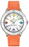 Breitling Superocean Heritage '57 Pastel Paradise White Dial Orange Leather Watch for Women - A10340A11A1X1
