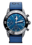 Breitling Superocean Heritage Chronograph 44 Outerknown Blue Dial Blue NATO Strap Watch for Men - M133132A1C1W1